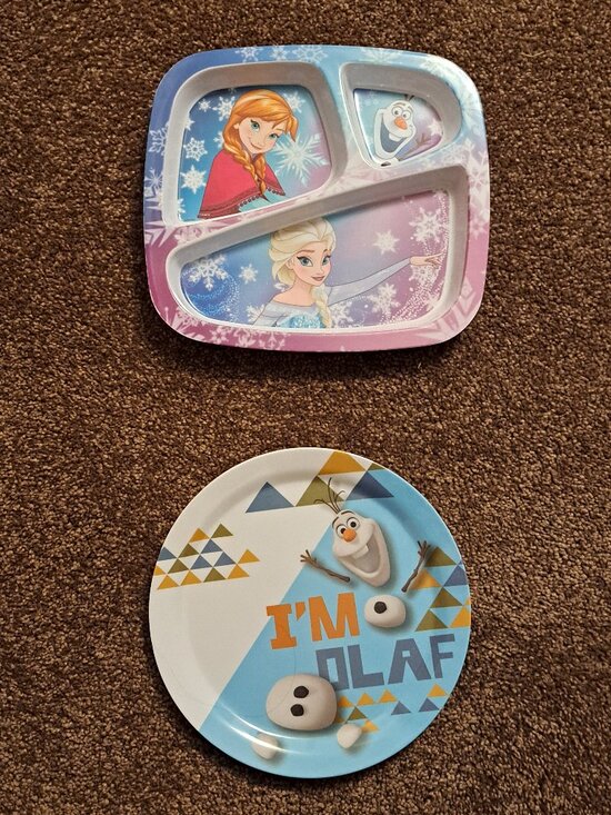 Disney Other - Zak! Designs Disney Frozen divided plate Elsa, Anna, Olaf &"I'm Olaf Plate